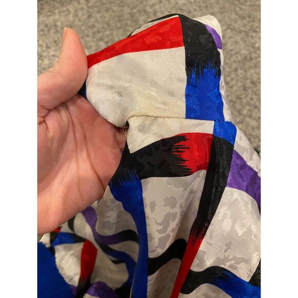 Vintage Umba for Piat 80s Office Wear Tie Neck Ribbed Cuff and Waist Blouse - Picture 8 of 8